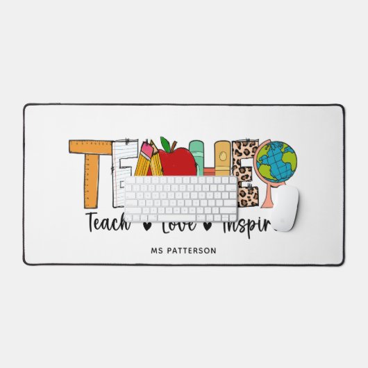 先生教えラヴインスパイアィー名 デスクマット (キーボード&マウス)