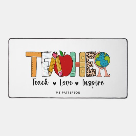 先生教えラヴインスパイアィー名 デスクマット (正面)