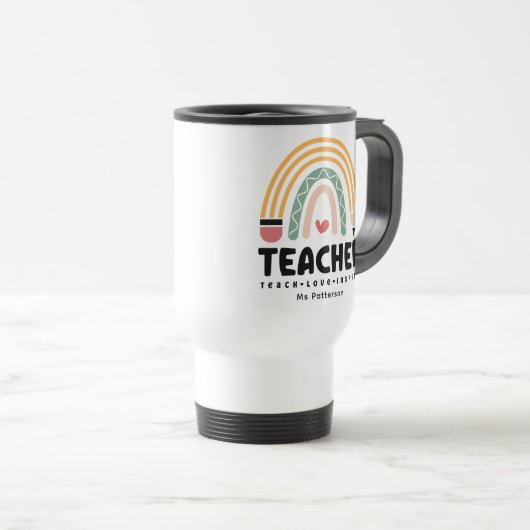 先生教えラヴインスパイアレウパーソナライズされたン トラベルマグ (正面右)
