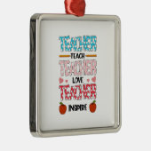 先生教え先生ラブ先生インスパイア メタルオーナメント (右)