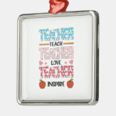 先生教え先生ラブ先生インスパイア メタルオーナメント (左)