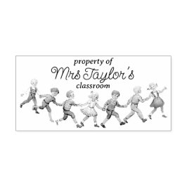 先生教室のプロパティと子供踊り ラバースタンプ