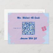 先生教室ウィッシュリストQRコードカスタム ポストカード (正面/裏面)