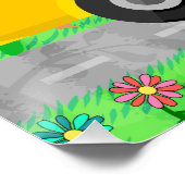 先生教室ウェルカムサインかわいい動物をバスに ポスター (コーナー)