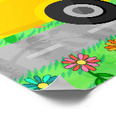 先生教室ウェルカムサインかわいい動物をバスに ポスター (角)