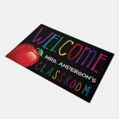 先生教室カラフルへようこそ ドアマット (アングル)