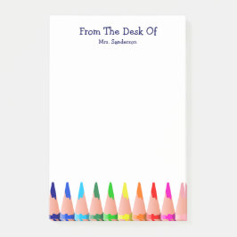 先生教室名かわいい虹の鉛筆  ポストイット