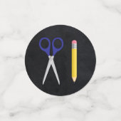 先生教育カルクボード卒業ポートレート コンフェッティ (スモール正面)