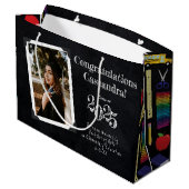 先生教育カルクボード卒業ポートレート ラージペーパーバッグ (裏面アングル)