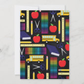 先生教育カルクボード卒業ポートレート 招待状 (裏面)