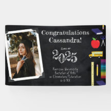 先生教育カルクボード卒業ポートレート