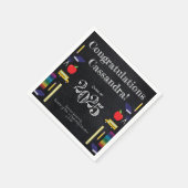 先生教育カルクボード卒業 スタンダードカクテルナプキン (角)