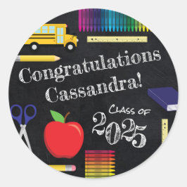 先生教育カルクボード卒業 ラウンドシール