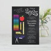 先生教育カルクボード卒業 招待状 (スタンド正面)