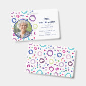 先生教育モダン者スタッフの写真ID バッジ (正面＆裏面)