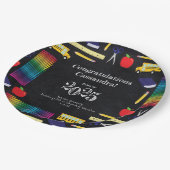 先生教育卒業カルクボード ペーパープレート (アングル)