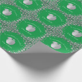 先生教育卒業グリーンシルバー ラッピングペーパー (角)