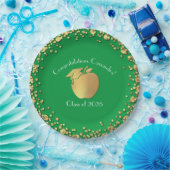 先生教育卒業グリーン金ゴールド ペーパープレート (パーティー)