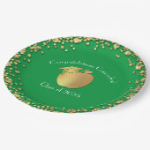 先生教育卒業グリーン金ゴールド ペーパープレート (アングル)