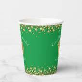 先生教育卒業グリーン金ゴールド 紙コップ (左)