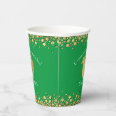 先生教育卒業グリーン金ゴールド 紙コップ (右)