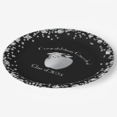 先生教育卒業ブラックシルバー ペーパープレート (アングル)