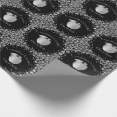 先生教育卒業ブラックシルバー ラッピングペーパー (角)