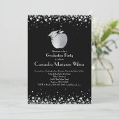 先生教育卒業ブラックシルバー 招待状 (スタンド正面)