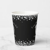 先生教育卒業ブラックシルバー 紙コップ (左)