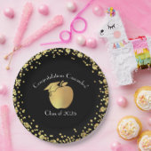 先生教育卒業ブラック金ゴールド ペーパープレート (パーティー)