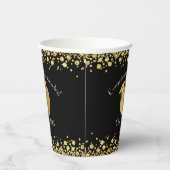 先生教育卒業ブラック金ゴールド 紙コップ (右)