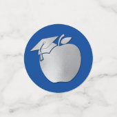 先生教育卒業ブルーシルバー コンフェッティ (スモール正面)