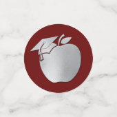 先生教育卒業マルーンシルバー コンフェッティ (スモール正面)