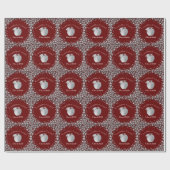 先生教育卒業マルーンシルバー ラッピングペーパー (フラット)