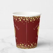 先生教育卒業マルーン金ゴールド 紙コップ (右)