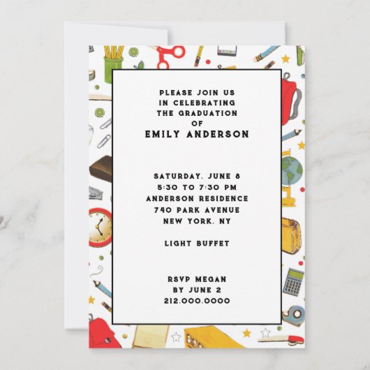 先生教育卒業党 招待状 (裏面)