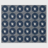 先生教育卒業式ネイビーブルーシルバー ラッピングペーパー (フラット)