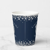 先生教育卒業式ネイビーブルーシルバー 紙コップ (右)