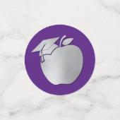 先生教育卒業式パープルシルバー コンフェッティ (スモール正面)