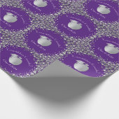 先生教育卒業式パープルシルバー ラッピングペーパー (角)