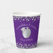 先生教育卒業式パープルシルバー 紙コップ (裏面)