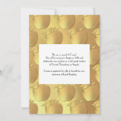 先生教育卒業海軍ブルー金ゴールドインビタ 招待状 (裏面)