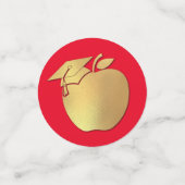 先生教育卒業赤金ゴールド コンフェッティ (スモール正面)