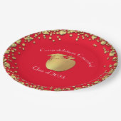 先生教育卒業赤金ゴールド ペーパープレート (アングル)