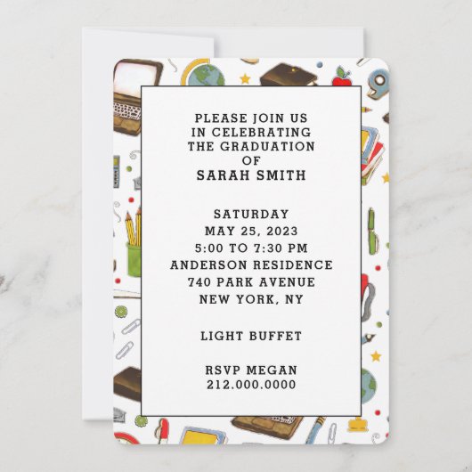 先生教育卒業 招待状 (裏面)