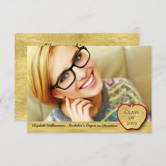 先生教育学位卒業写真 案内状 (正面/裏面)