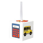 先生教育学校鉛筆ブックルーラーランチ キューブオーナメント (裏面アングル)