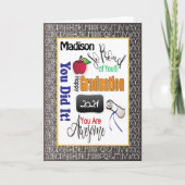 先生教育者の卒業モダン祝い カード (正面)