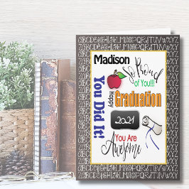 先生教育者の卒業モダン祝い カード