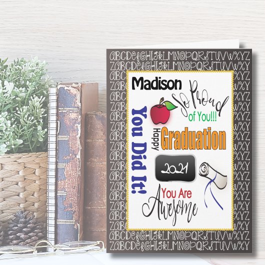 先生教育者の卒業モダン祝い カード